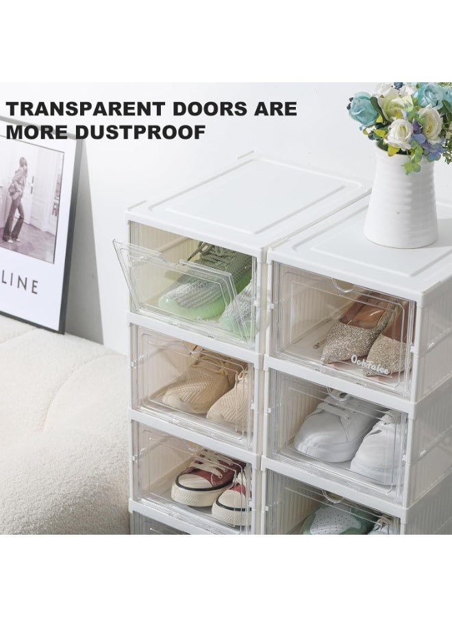 DubaiGallery Modern Shoe Storage Box Cabinet, 8 Tier Tall Shoe Organizer with Clear Drawers, Durable Plastic Material, Space Efficient Vertical Design, Ideal for Shoes, Sneakers, and Daily Footwear - Image 4